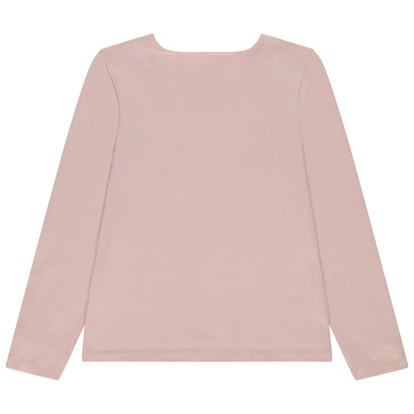 T-shirt μακρυμάνικο με εκτύπωση roller και γκλίτερ για κορίτσι 