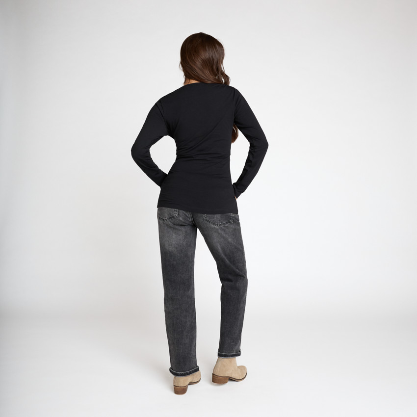 T-shirt μακρυμάνικο εγκυμοσύνης και θηλασμού με σταυρωτό λαιμό. 