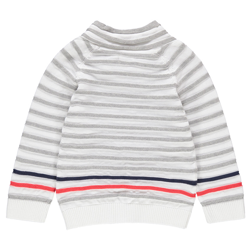 Πλεκτό με ρίγες, τυπωμένη φράση και φαντεζί λαιμόκοψη  Additional Πλεκτό με ρίγες, τυπωμένη φράση και φαντεζί λαιμόκοψη