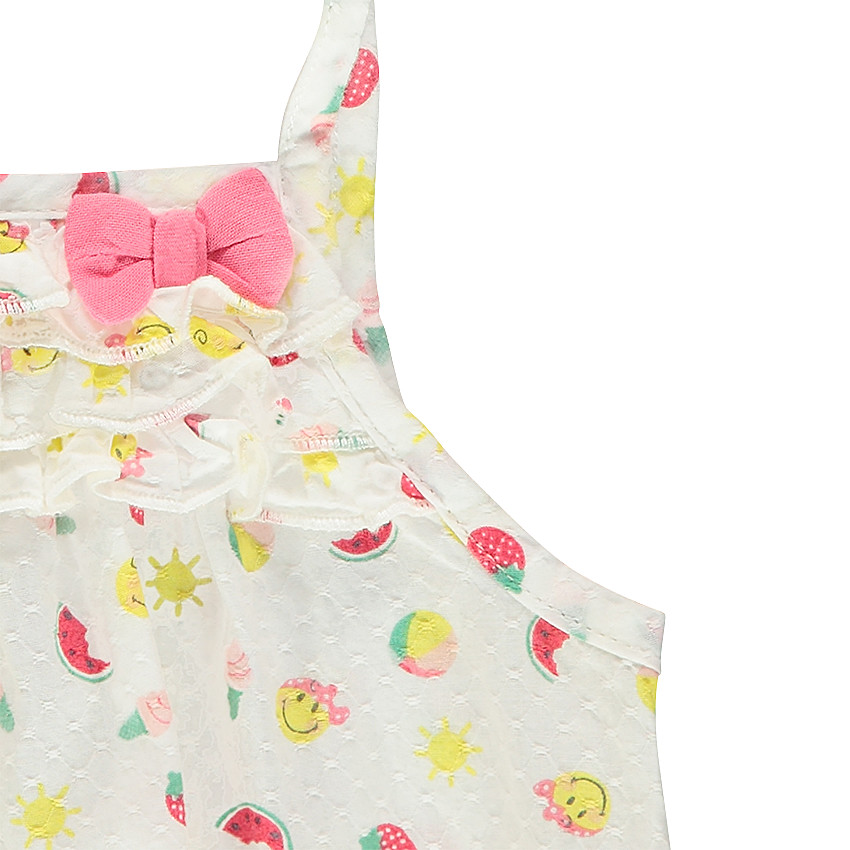 Κοντό ολόσωμο εμπριμέ φορμάκι με μοτίβο Smiley 