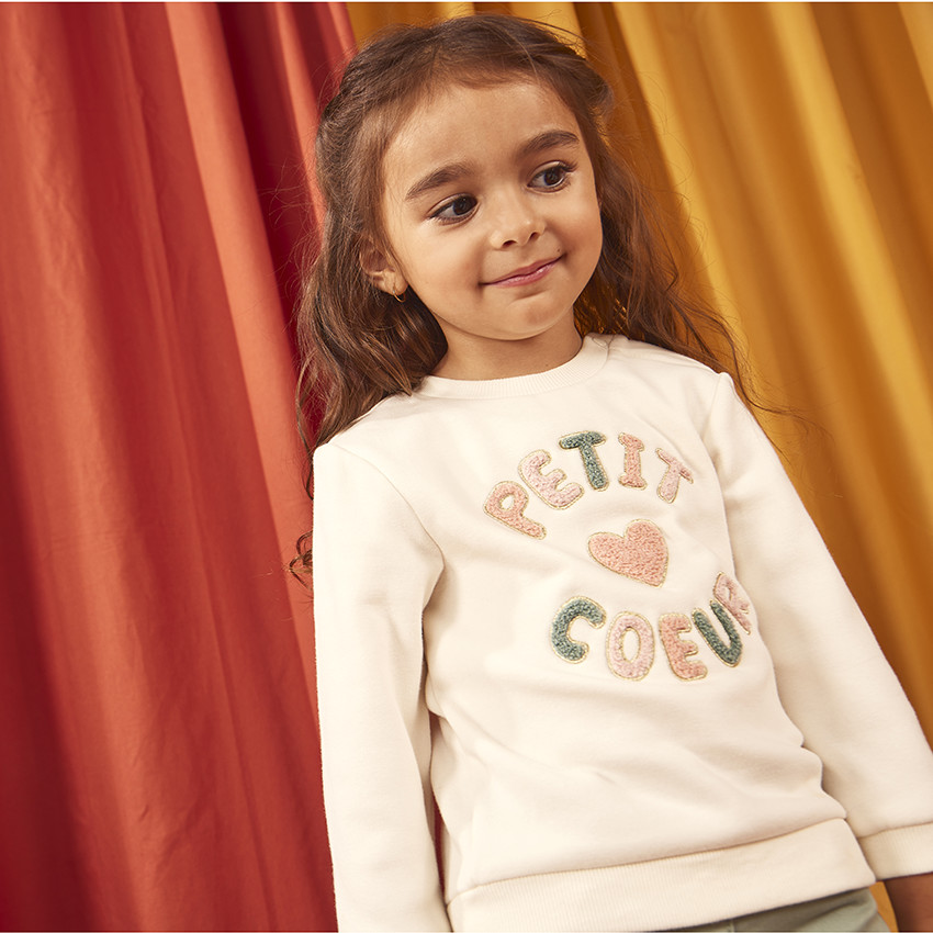 Φούτερ molleton με patchs bouclettes για bebe κορίτσι 