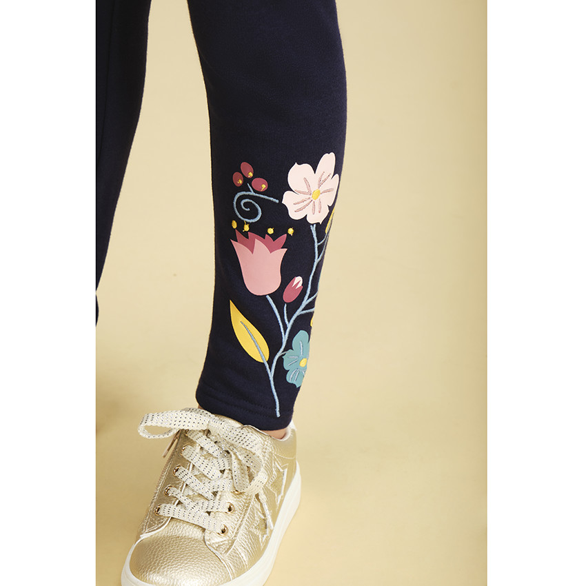 Caleçon en molleton print fleurs pour fille 