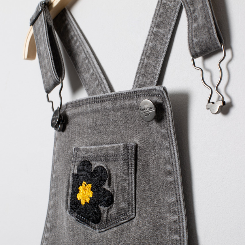 Σαλοπέτα effet used με λουλούδια κεντημένα για κορίτσι 