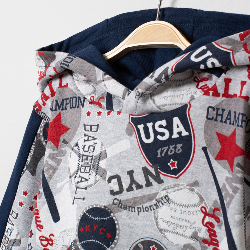 Sweat à capuche en molleton imprimé all-over 