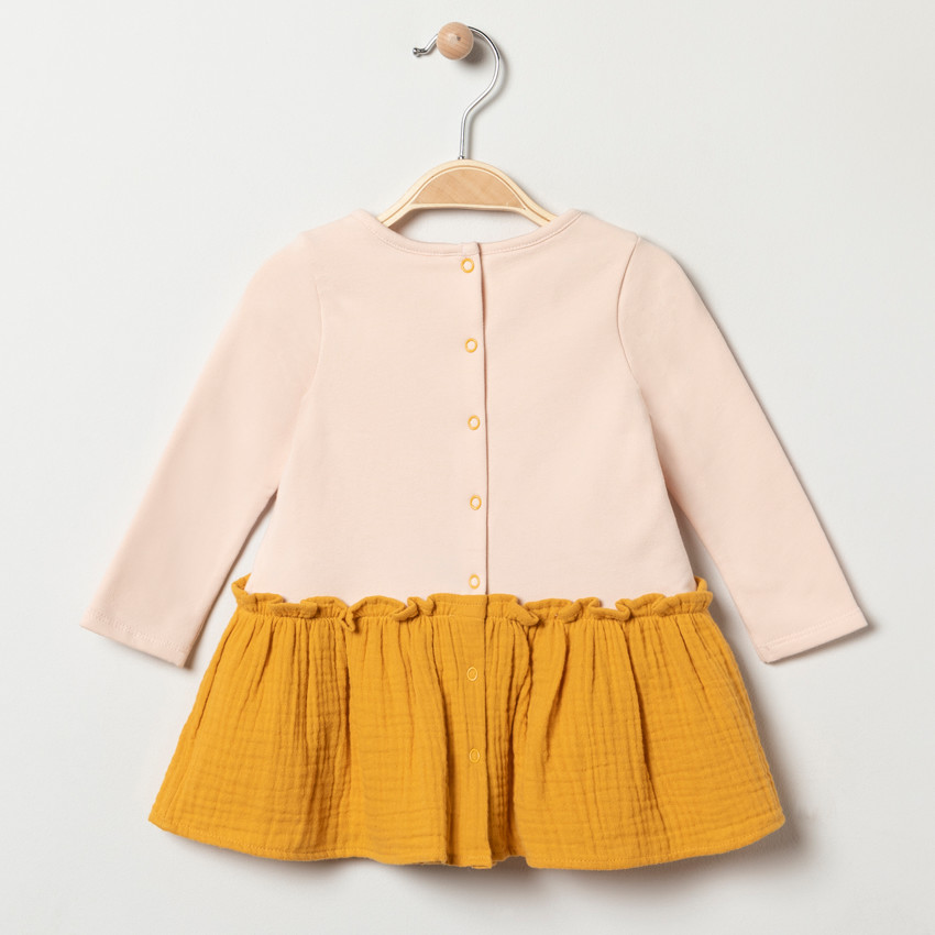 Μακρυμάνικο φόρεμα εφέ 2 σε 1  