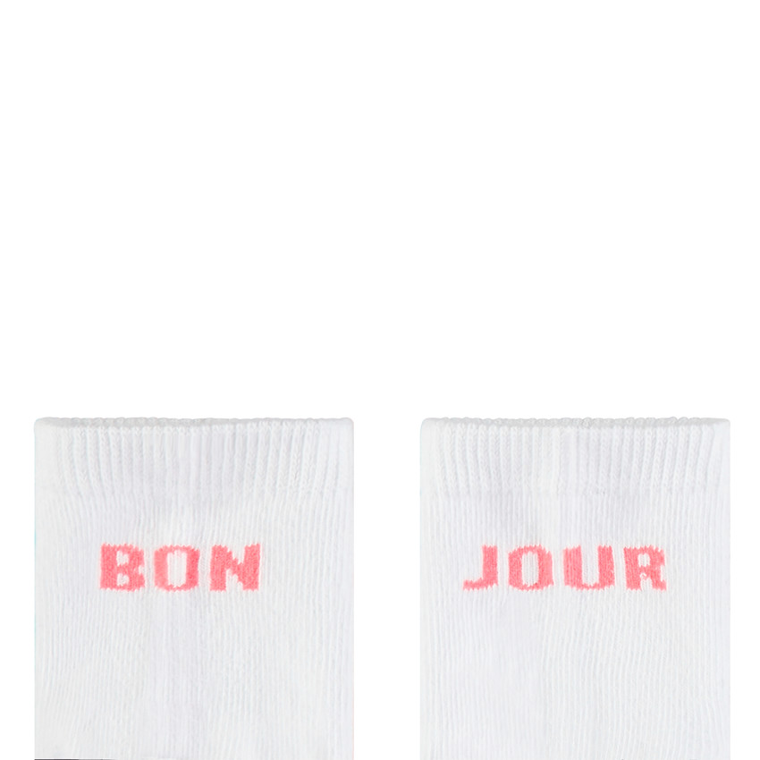 Σετ από 5 ζευγάρια κανονικών κάλτσων με μηνύματα σε ζακάρ 