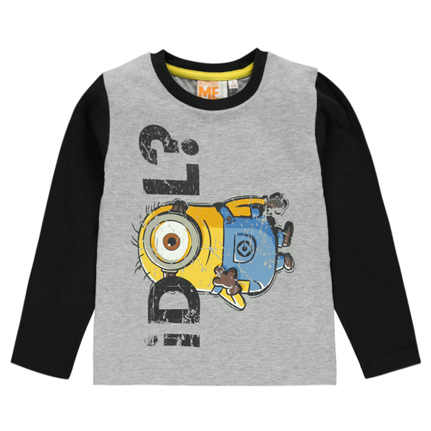 Tee-shirt manches longues contrastées print Minion  
