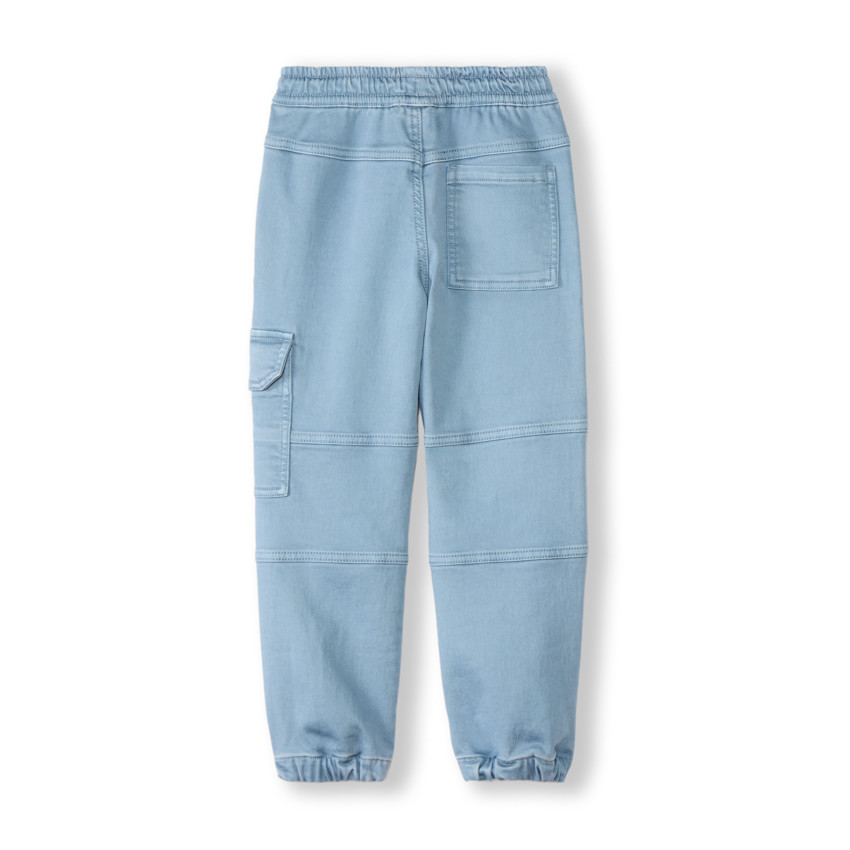 Jean jogger style cargo uni à poches pour garçon 