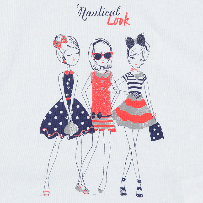 Σύνολο τουνίκ με τύπωμα και κοντό ριγέ κολάν 