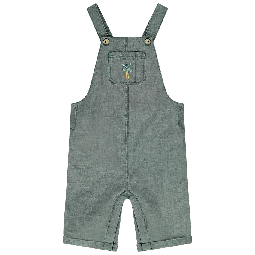 Salopette courte avec broderie palmier pour bébé garçon 