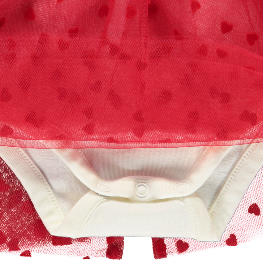 Φόρεμα γιορτινό effet 2-σε-1 bi-matière με καρδιές για bebe κορίτσι 