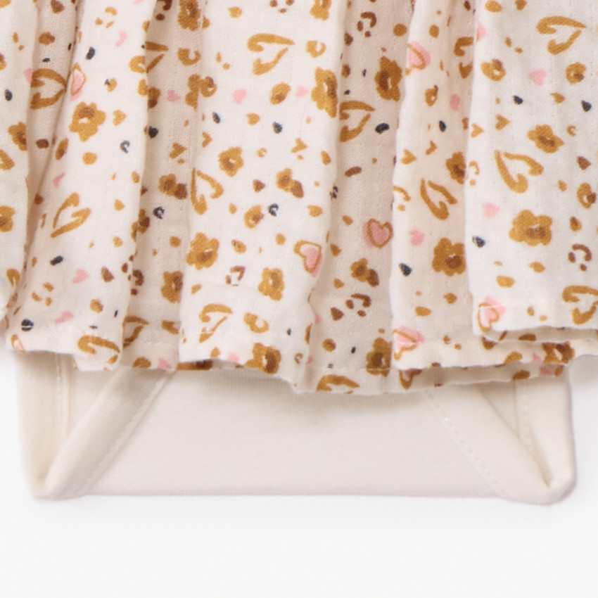 Robe body effet 2 en 1 imprimé léopard pour bébé fille 