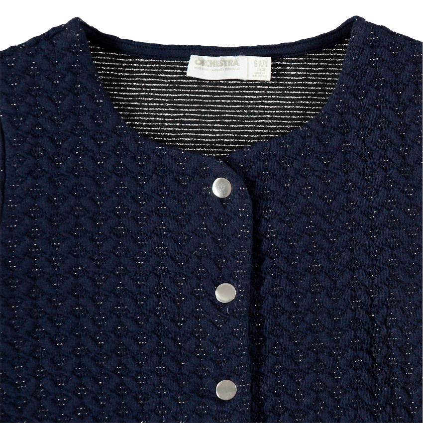 Πλεκτή ζακέτα με μεταλλιζέ νήμα για μελανζέ όψη 