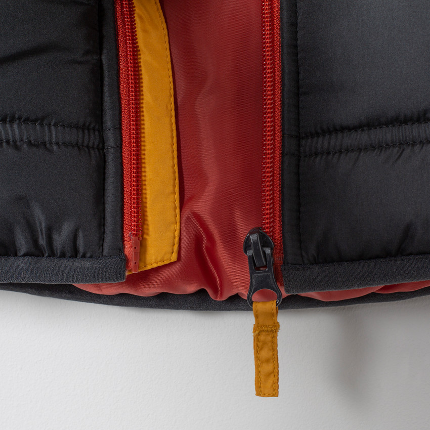 Doudoune sans manches à rayures contrastées 