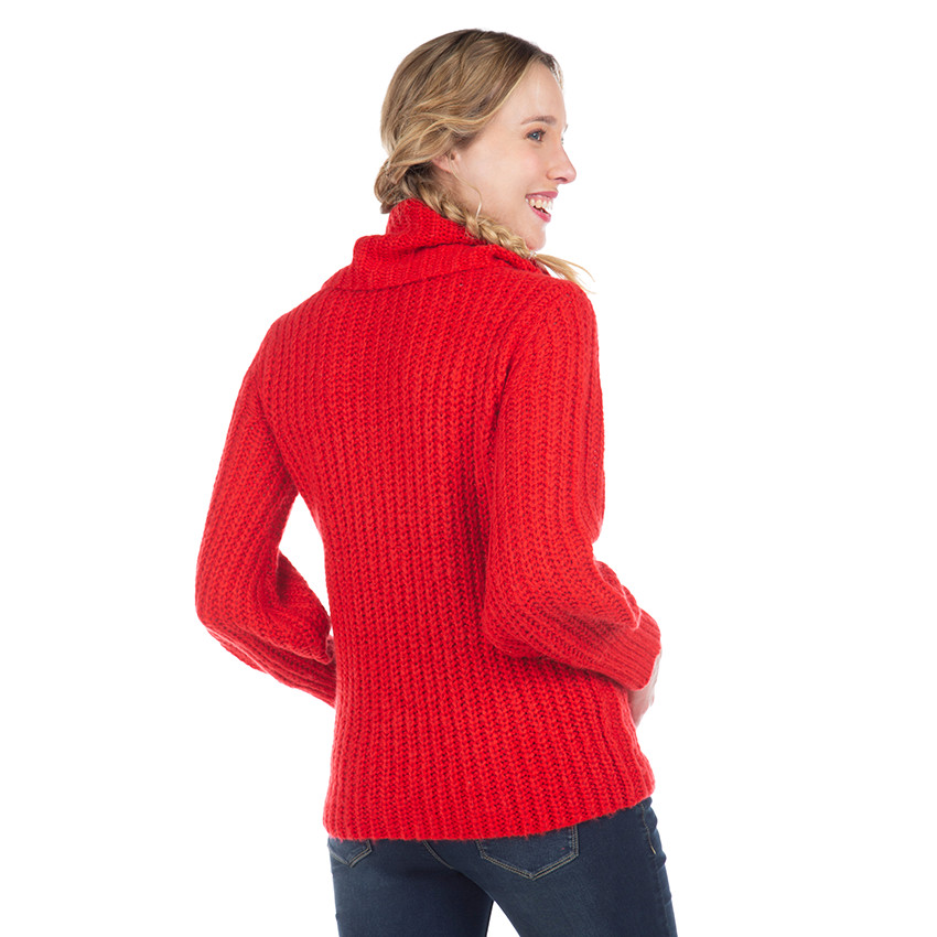 Πουλόβερ εγκυμοσύνης με γυριστό λαιμό σε πλεκτή πλέξη 