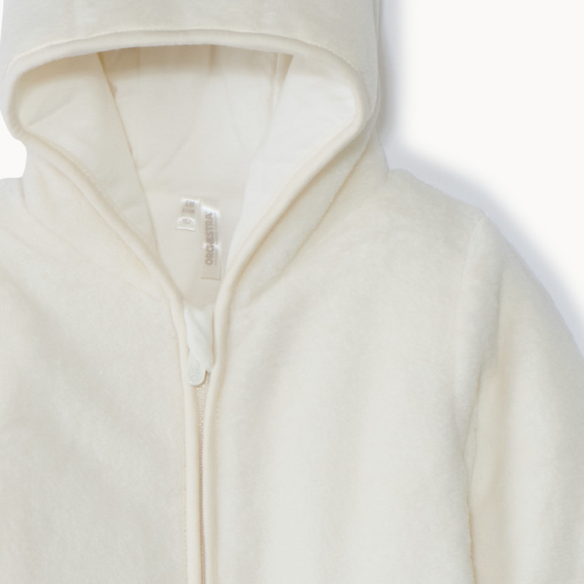 Combi-pilote uni avec capuche ludique pour bébé fille  