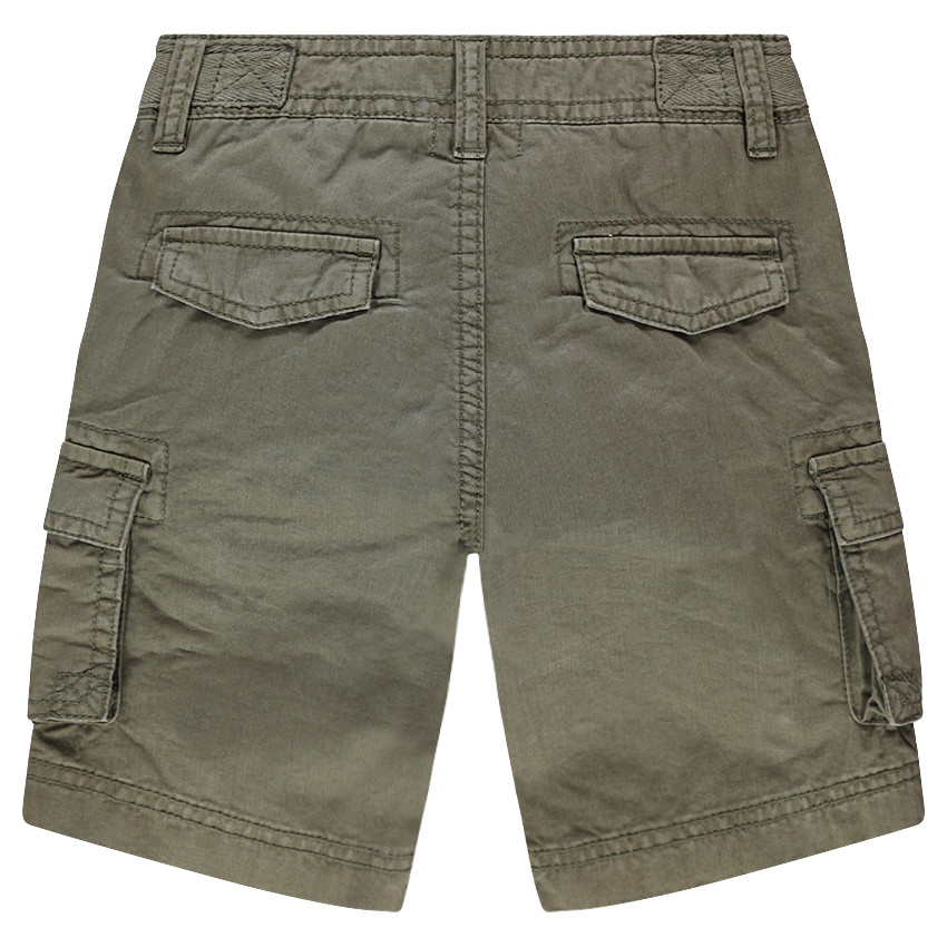 Βαμβακερή βερμούδα με νηματοβαφή και τσέπες  