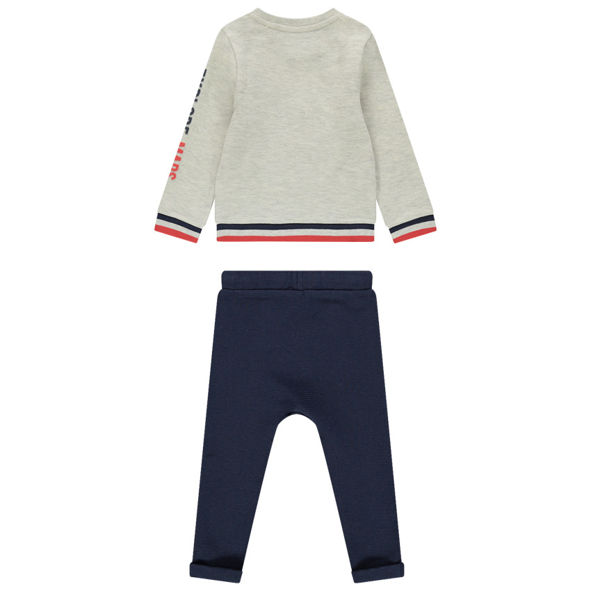 Jogging en molleton motif fusée et poche kangourou 