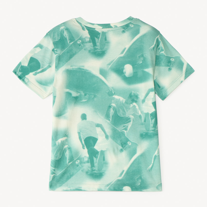 T-shirt κοντομάνικο με φωτοτυπία skateboard για αγόρι 