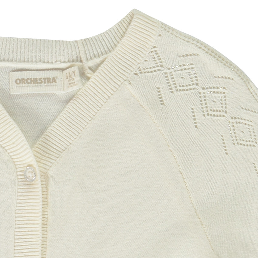 Ζακέτα με μανίκια raglan από πλεκτό pointelle για κορίτσι 