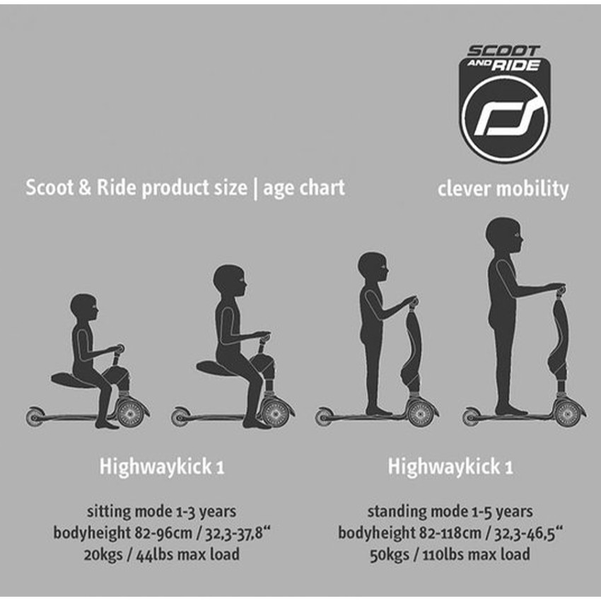 Ποδήλατο Ισορροπίας & Πατίνι 2 σε 1 HighWayKick 1 Steel Scoot & Ride  
