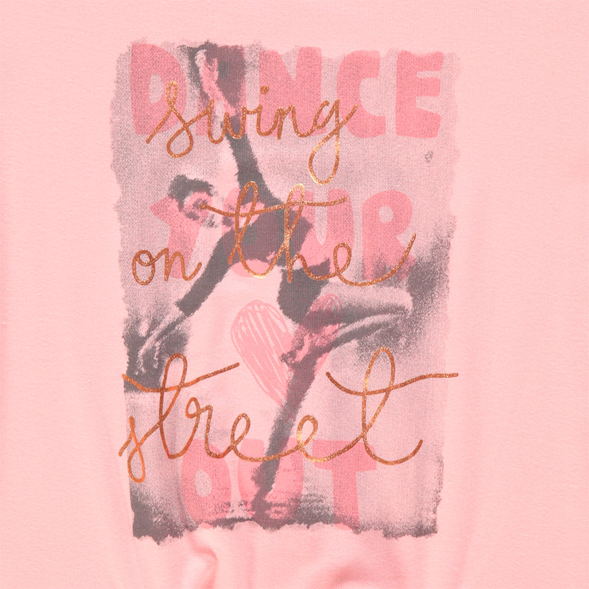 Μακρυμάνικη μπλούζα από βισκόζη με δέσιμο και στάμπα 