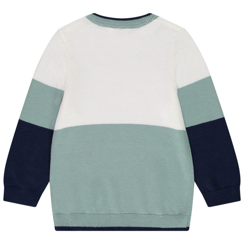 Πουλόβερ πλεκτό effet color block print London για bébé αγόρι  Additional Πουλόβερ πλεκτό effet color block print London για bébé αγόρι
