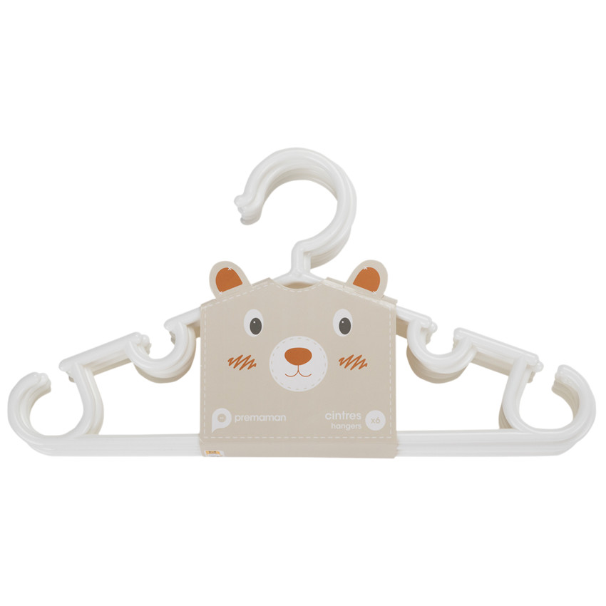 Σετ από 6 κρεμάστρες - Λευκό 