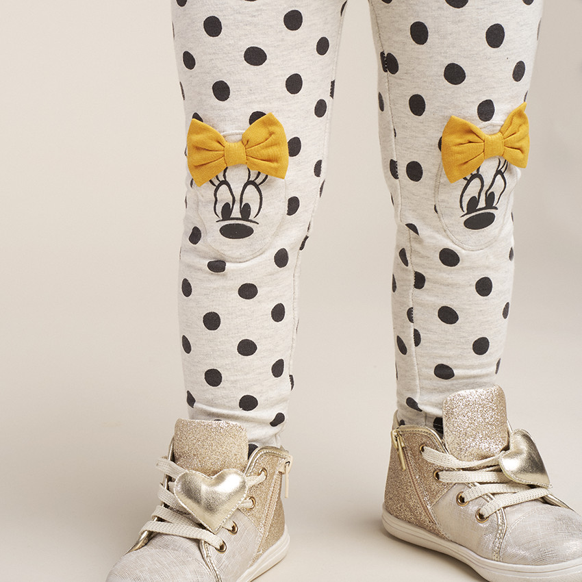 Legging à pois motif Minnie Disney sur les genoux 