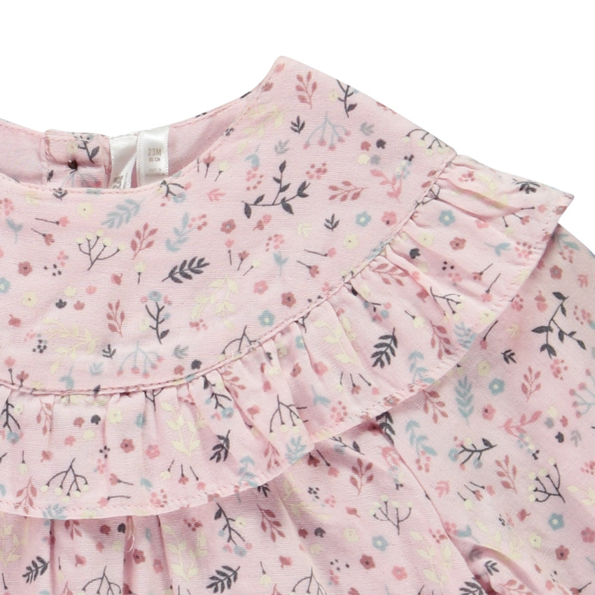 Τουνίκ μακρυμάνικη από τούλι με βολάν για μωρό κορίτσι 