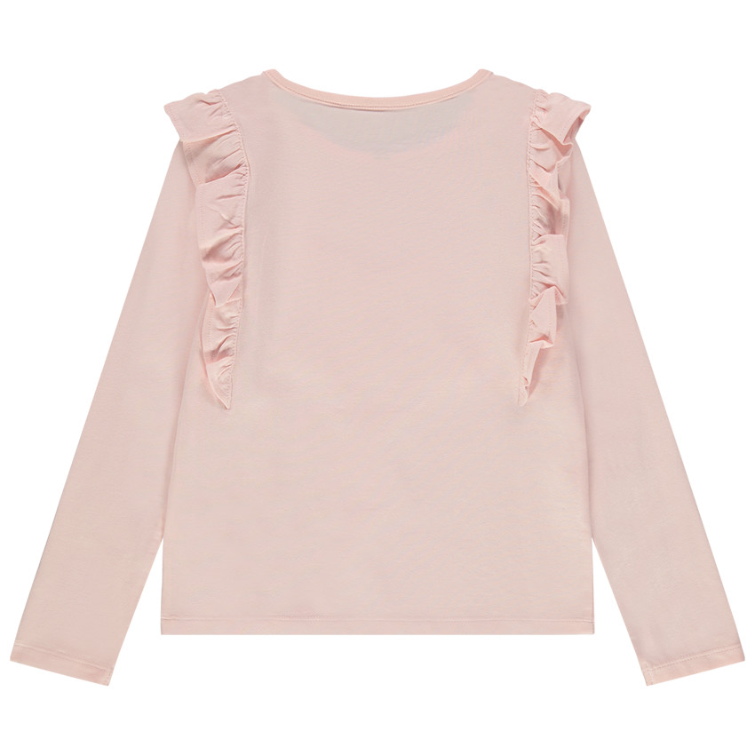 T-shirt manches longues à volant motif étoile en sequins magiques 