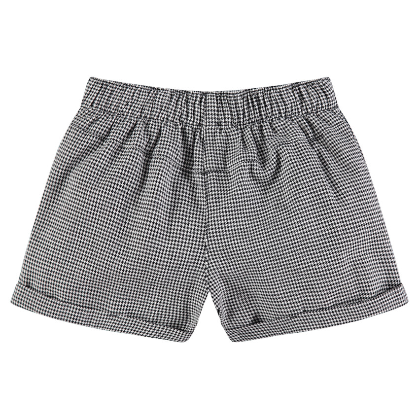 Σορτς με εμπριμέ μοτίβο πιε-ντε-πουλ και σήμα 