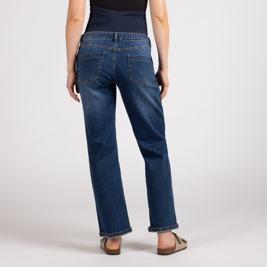 Jean straight εγκυμοσύνης με ψηλό ελαστικό λάστιχο jersey 
