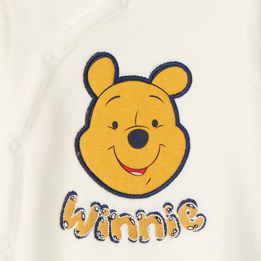 Dors-bien en velours uni Winnie l'Ourson Disney pour bébé garçon avec ouvertures différentes selon l'âge 