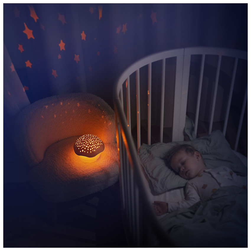 Veilleuse projecteur d'étoiles et musical Vert Champignon Vert 