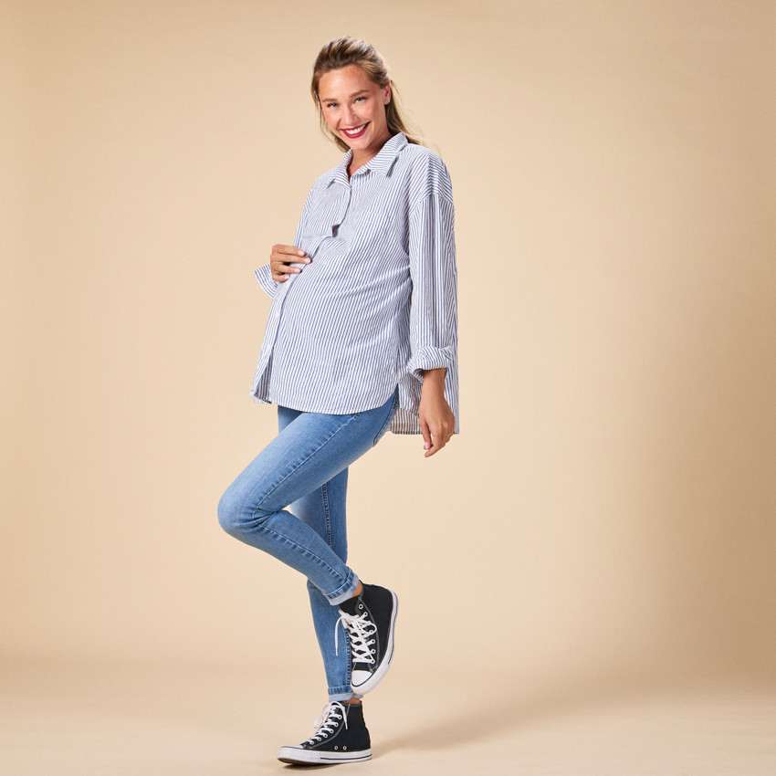 Πουκάμισο μακρυμάνικο ριγέ για γυναίκες 