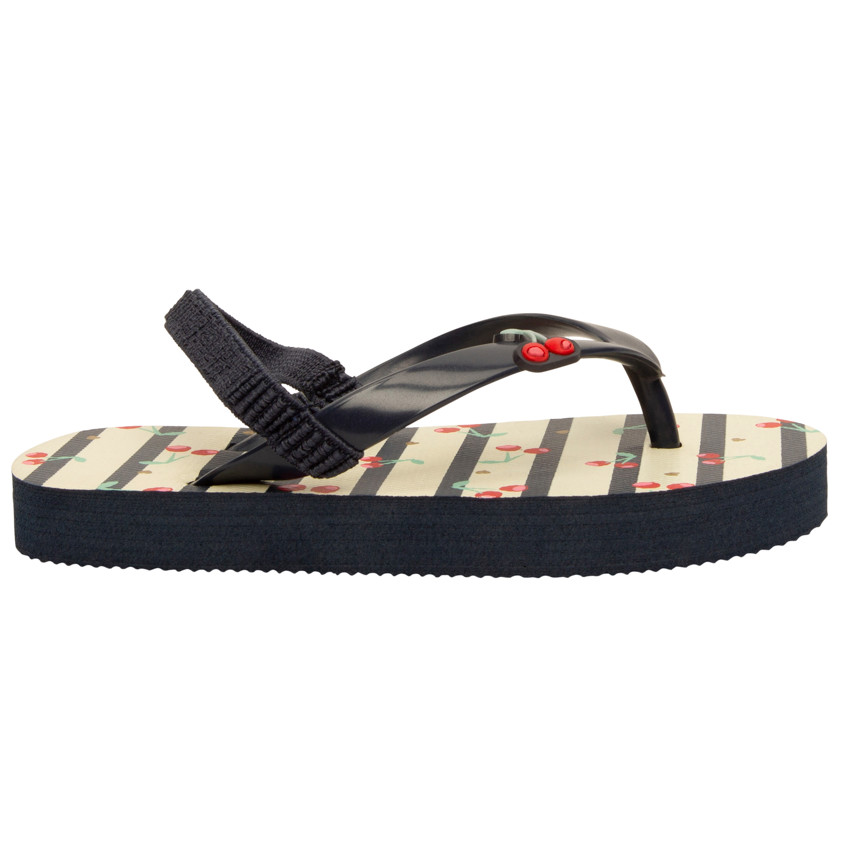 Σαγιονάρες ριγέ με print και badge κεράσια για κορίτσι με λουράκι ανάλογα με την ηλικία 