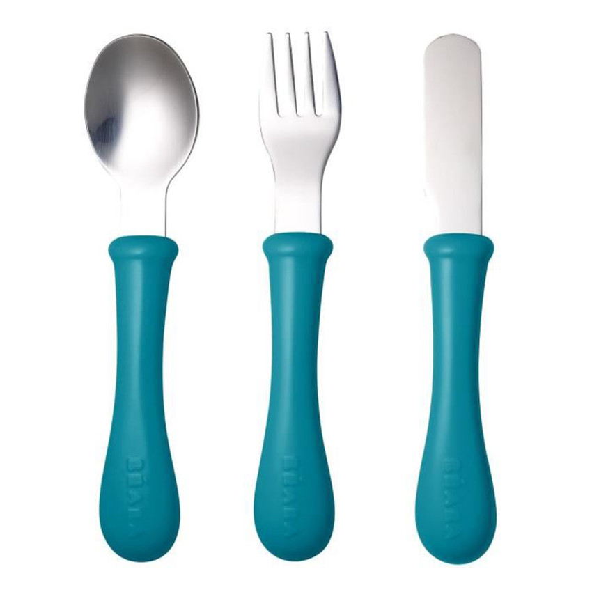 Σέτ φαγητού inox  κουτάλι /πιρούνι /μαχαίρι -Μπλέ 
