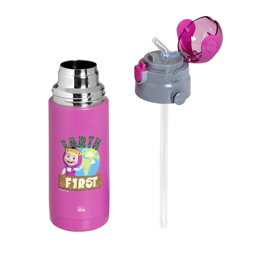 Kids Thermos 'Masha - Earth First' 400ML (magenta) 