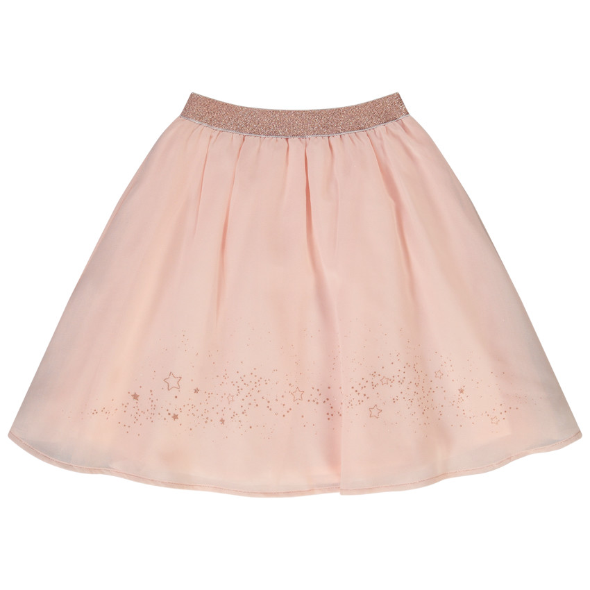 Φούστα skater από crêpe με αστέρια με glitter για κορίτσι 