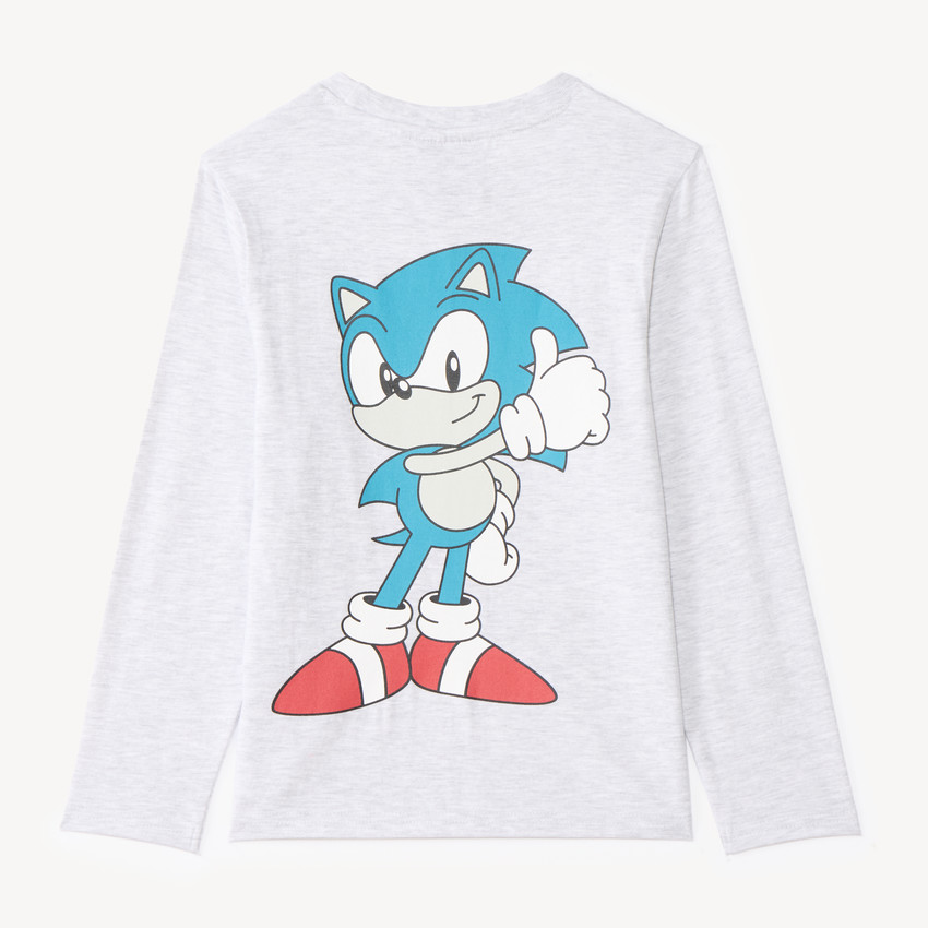 T-shirt garçon à manches longues imprimé Sonic 