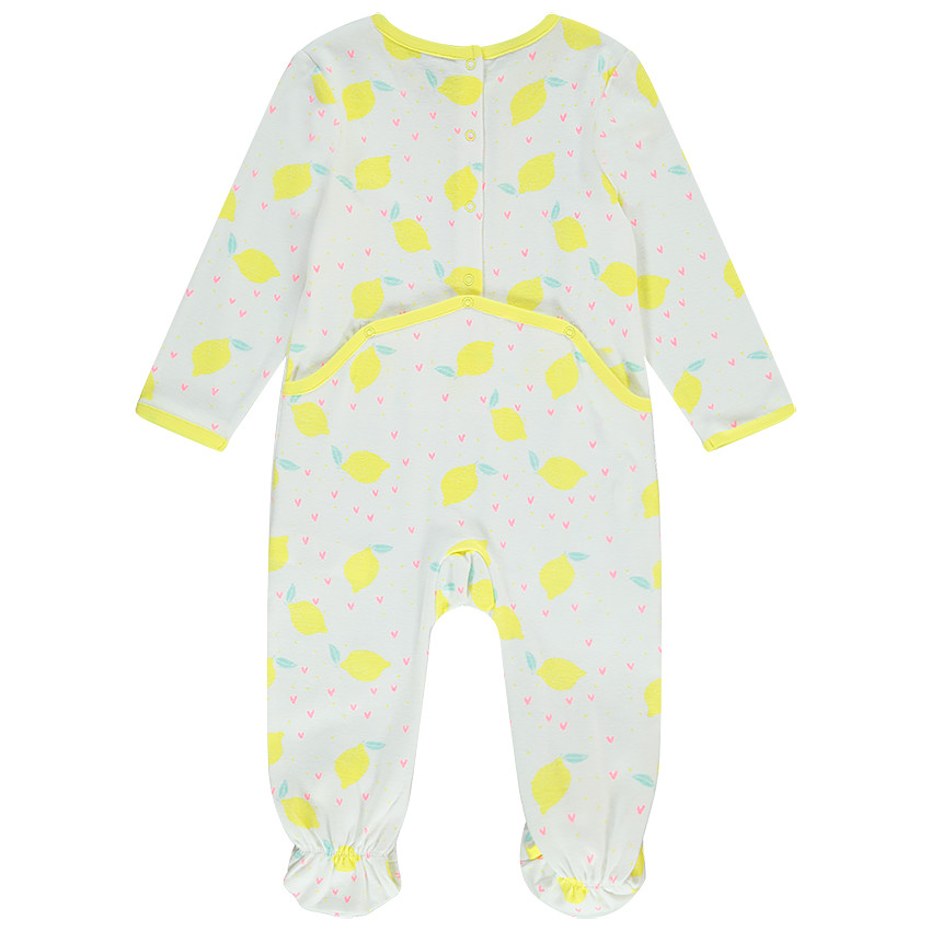 Lot de 2 dors-bien en jersey print citron pour bébé fille 