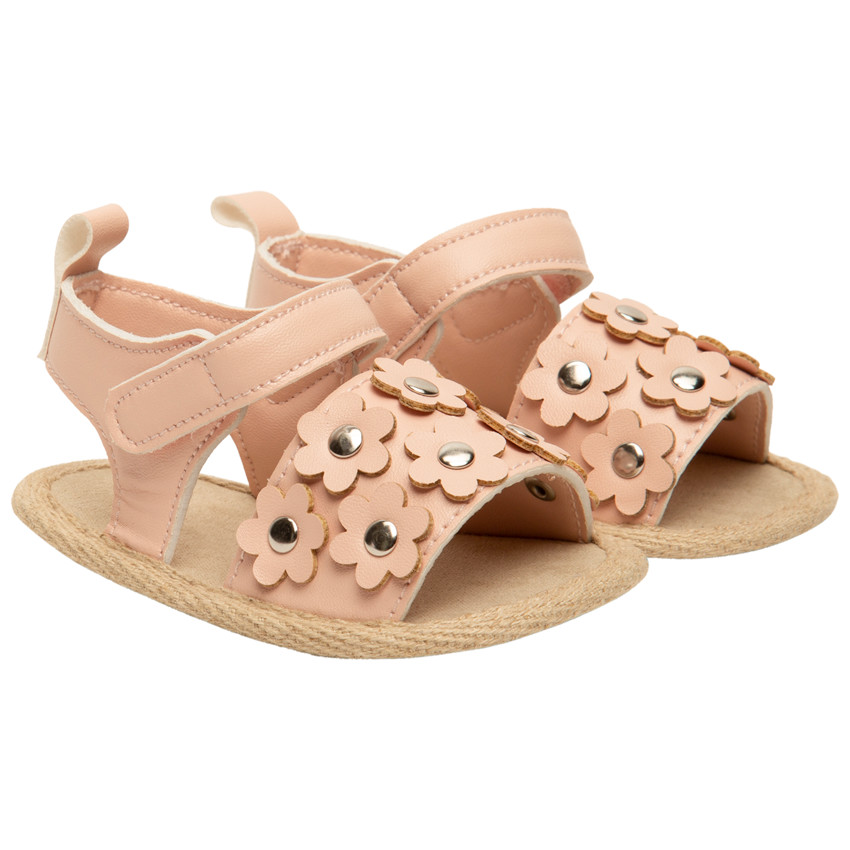 Σανδάλια με βέλκρο και σχέδια λουλουδιών για κορίτσι 