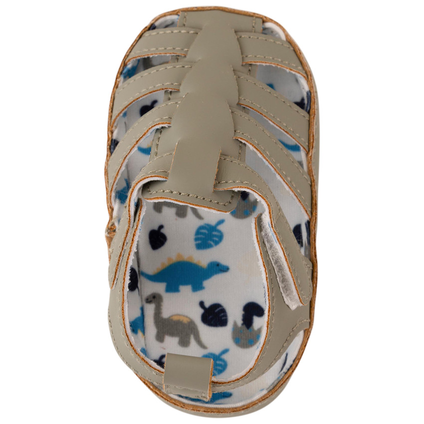 Σανδάλια με κλείσιμο με σκρατς και εκτύπωση για μωρό αγόρι 