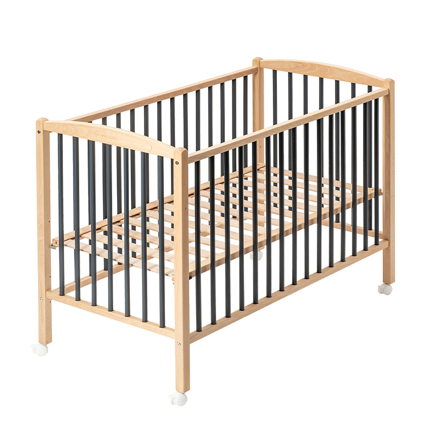 Κρεβατι 70Χ140Cm Φυσικο/Ανθρακι 