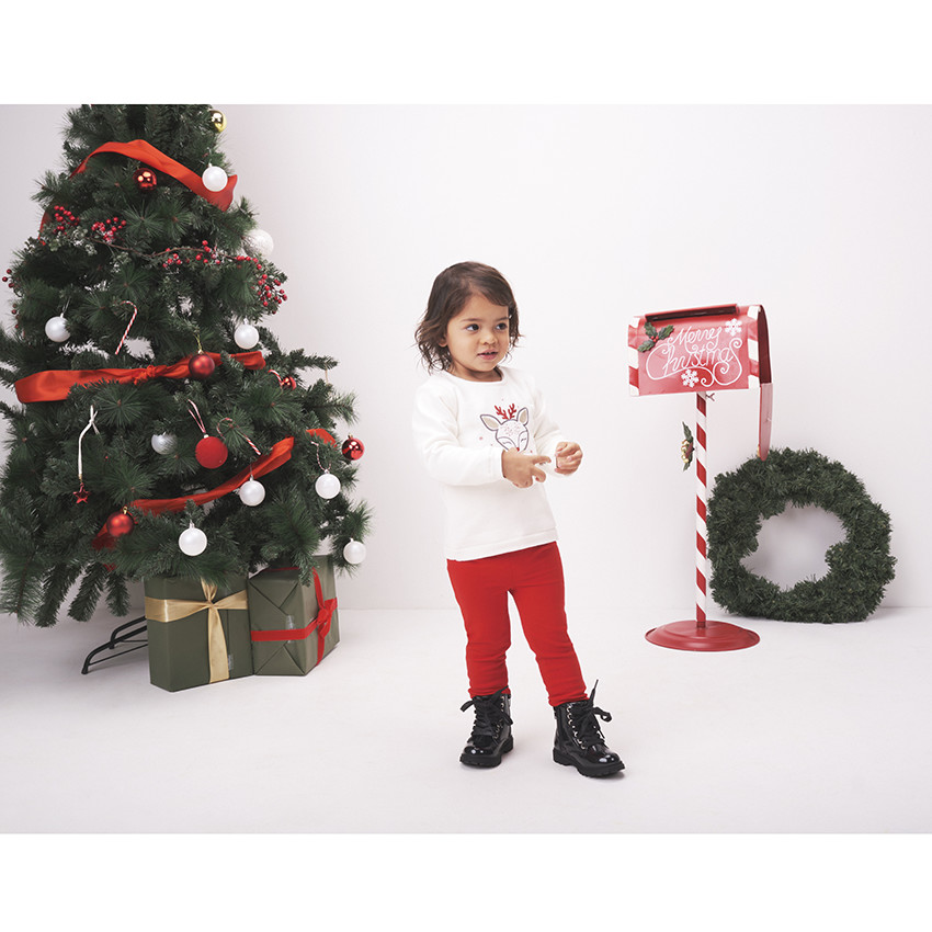 Legging uni pour bébé fille à boutons fantaisie 