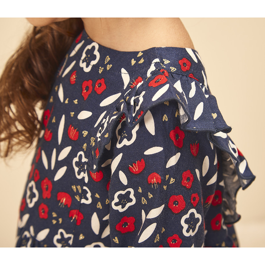 Φόρεμα μακρυμάνικο με floral σχέδιο για bebe κορίτσι 