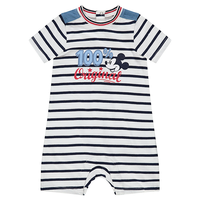 Κοντό ολόσωμο φορμάκι με ρίγες και στάμπα Μίκυ της ©Disney  