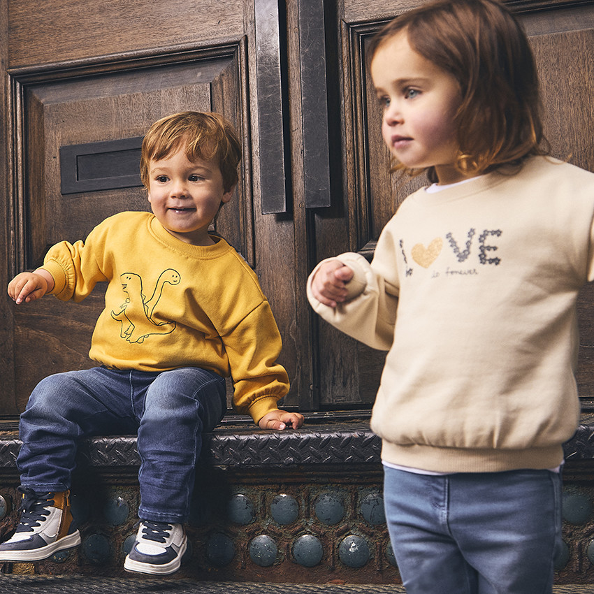 Φούτερ molleton oversized με φαντεζί σχέδιο για bebe αγόρι 