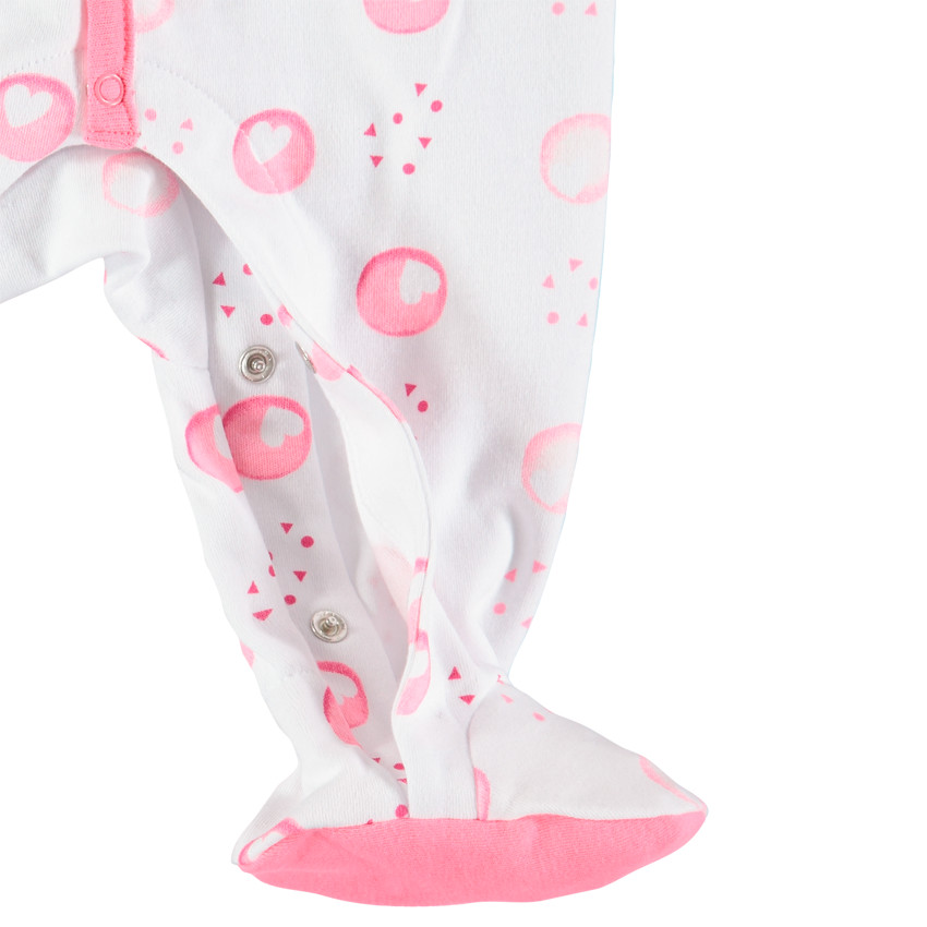 Εμπριμέ φορμάκι ύπνου με βολάν από βιολογικό βαμβάκι 